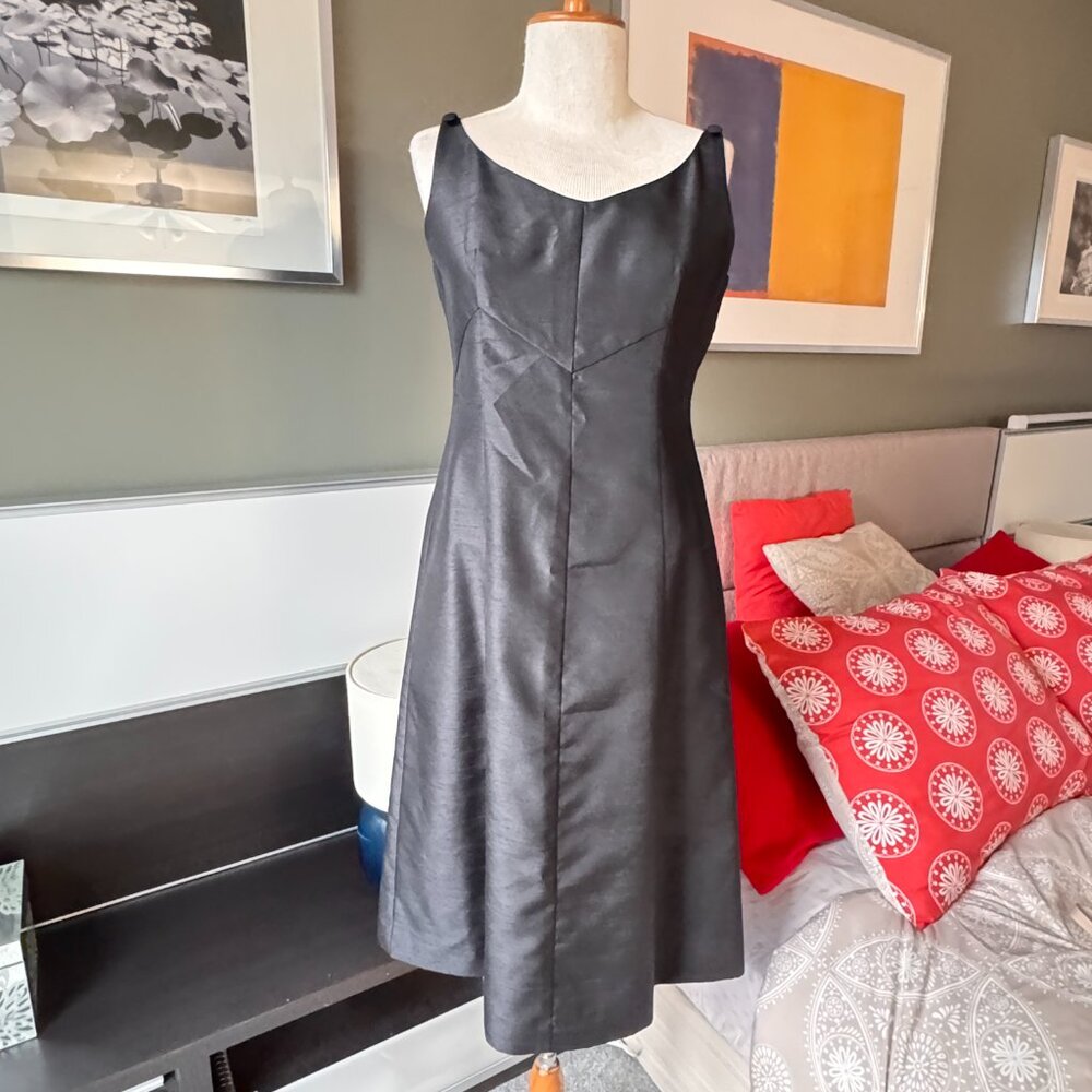 # Balenciaga Black Minimalist Vintage Dress Bow Accent Sz 40 or Medium   - S2368
